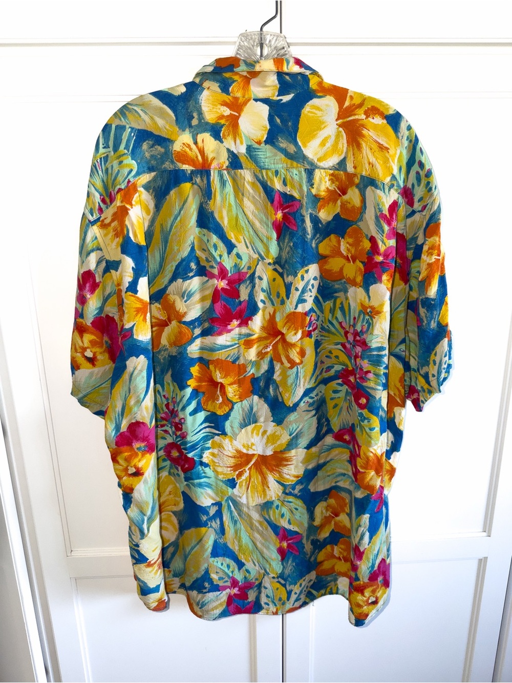 Vintage Jam's World Antherium print Kabe Crepe Rayon aloha Hawaii shirt X-Large - Picture 3 of 10